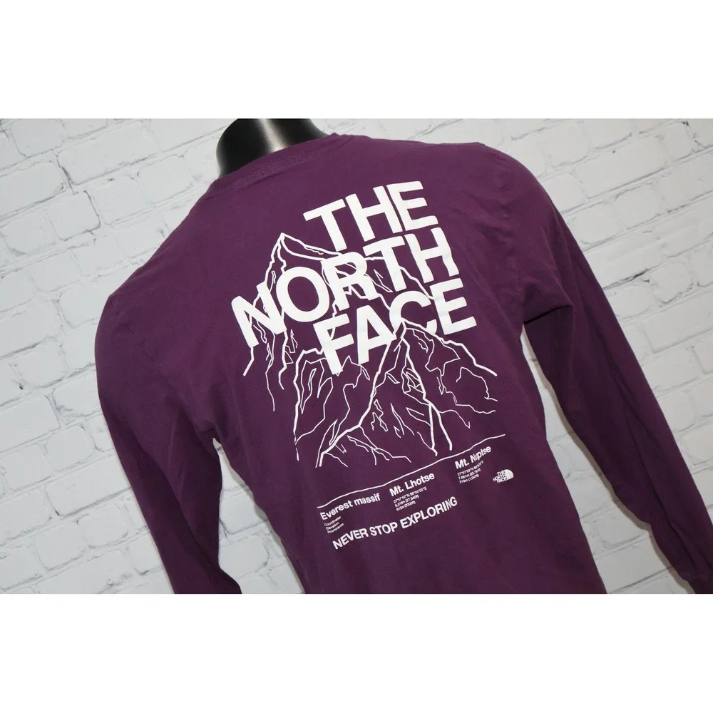 The North Face Shirt Mens Large Purple Everest Mt Lhotse Massif Purple